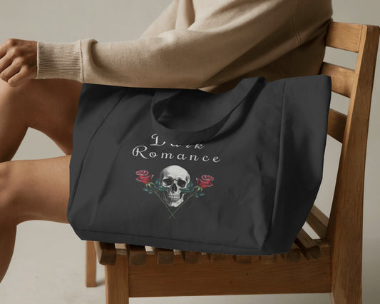Große Dark Romance Tragetasche - Stanley/Stella Shopping Bag Skull & Roses