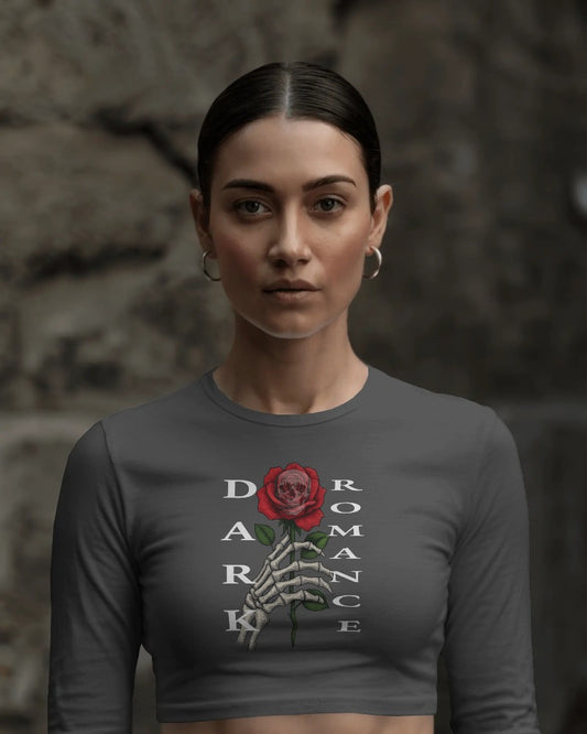 Langarm Crop Top „Deadly Bloom“ – Dark Romance Fashion