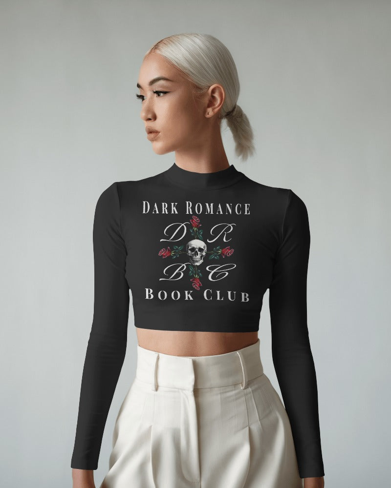 Langarm Crop Top „Rosenkreuz der Nacht“ – Dark Romance Book Club
