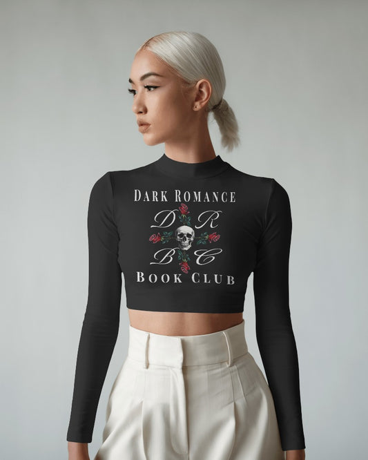 Langarm Crop Top „Rosenkreuz der Nacht“ – Dark Romance Book Club