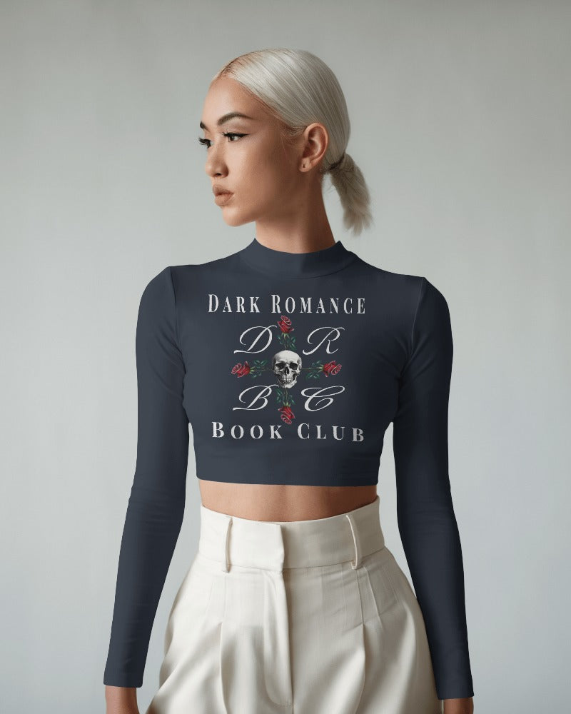 Langarm Crop Top „Rosenkreuz der Nacht“ – Dark Romance Book Club