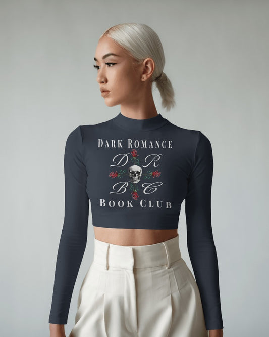 Langarm Crop Top „Rosenkreuz der Nacht“ – Dark Romance Book Club