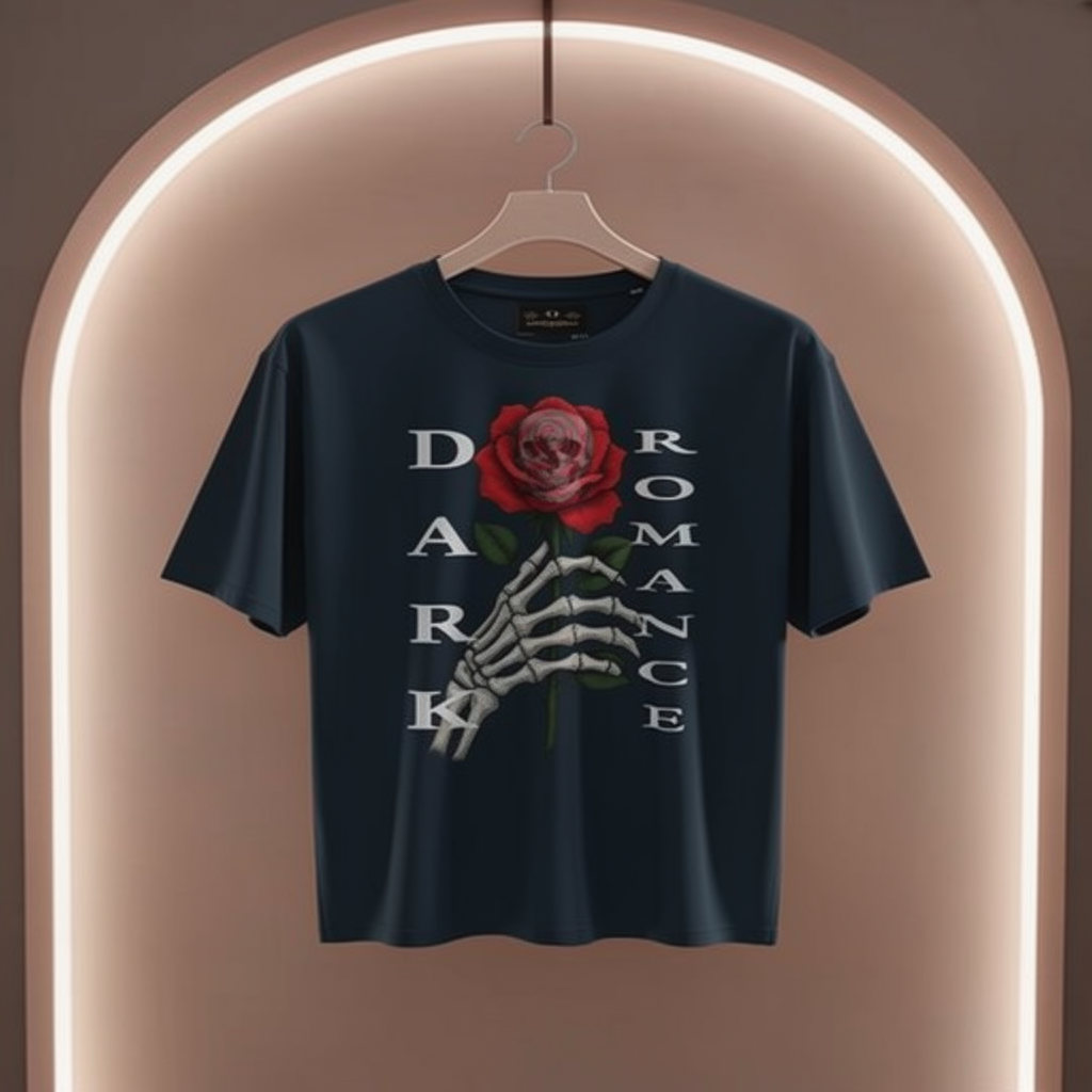 Dark Romance - Deadly Bloom Design - Unisex-Bio-Baumwoll-T-Shirt French Navy