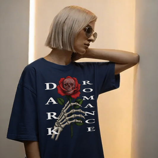 Dark Romance - Deadly Bloom Design - Unisex-Bio-Baumwoll-T-Shirt French Navy