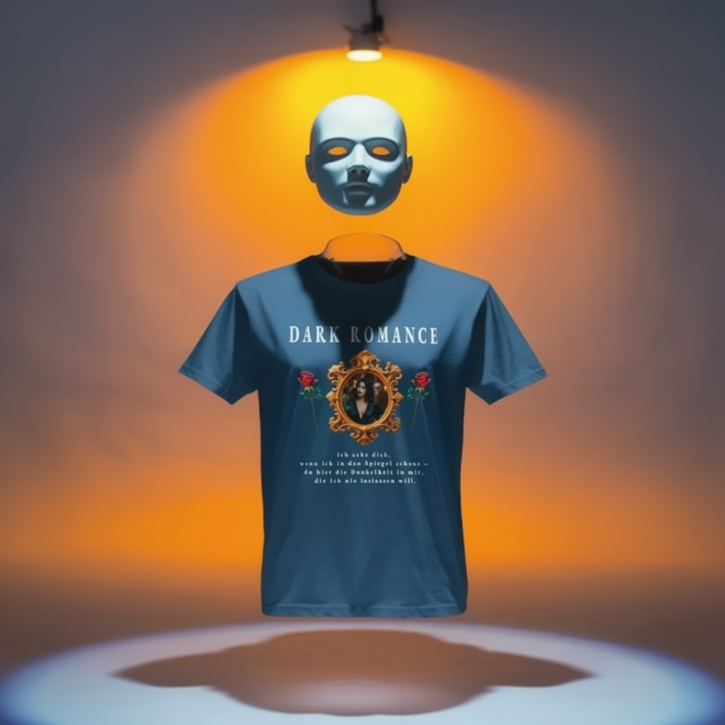 Dark Romance - Spiegel der Dunkelheit-Design - Unisex-Bio-Baumwoll-T-Shirt French Navy