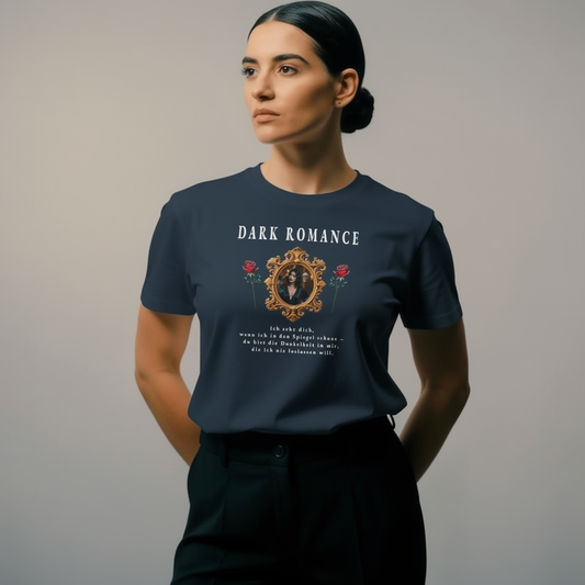 Dark Romance - Spiegel der Dunkelheit-Design - Unisex-Bio-Baumwoll-T-Shirt French Navy