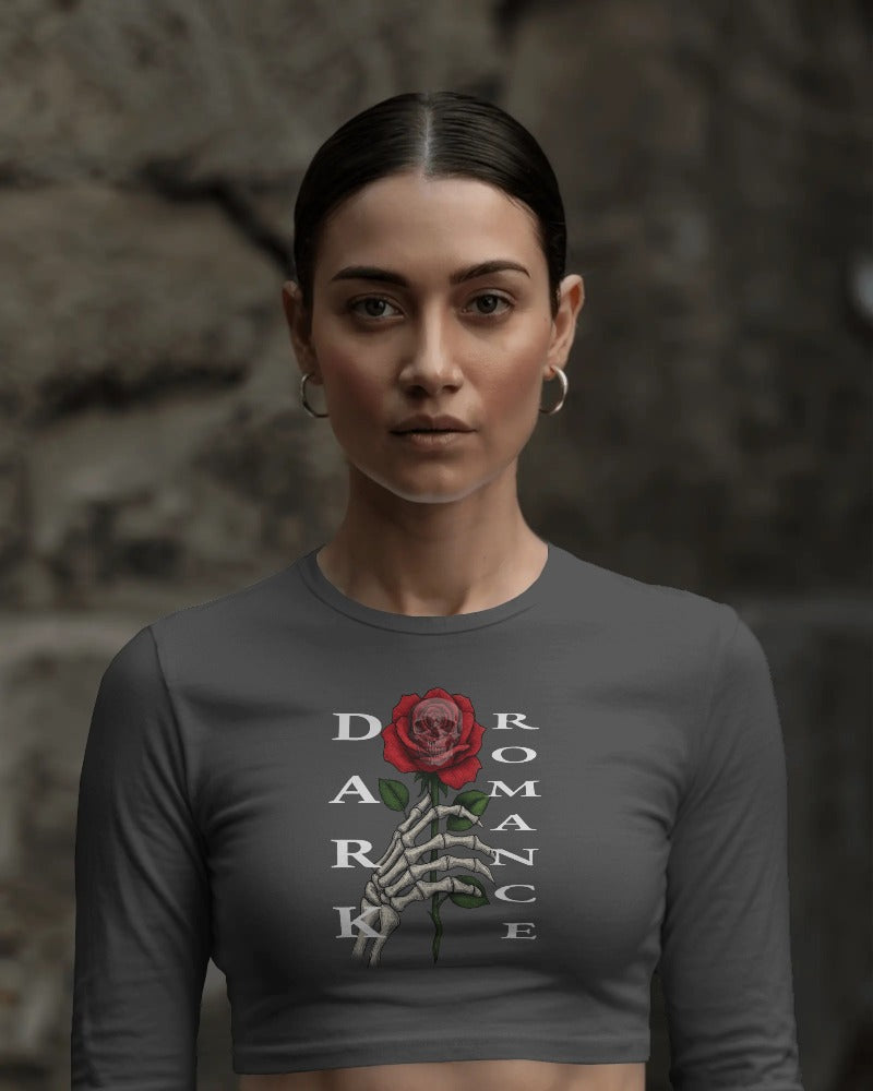 Langarm Crop Top „Deadly Bloom“ – Dark Romance Fashion