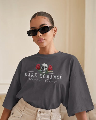 Dark Romance "Love & Death" Design - Book Club Edition - Unisex-Bio-Baumwoll-T-Shirt Anthracite