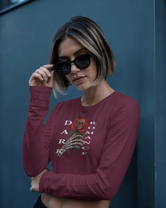 Langarm Crop Top „Deadly Bloom“ – Dark Romance Fashion