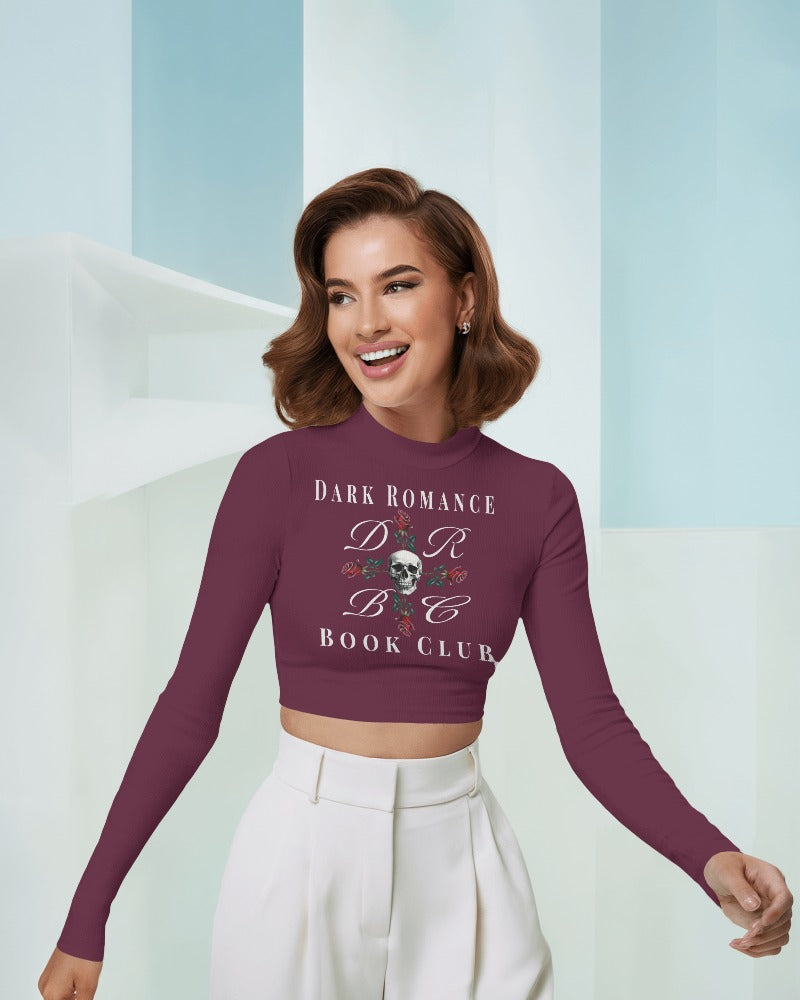 Langarm Crop Top „Rosenkreuz der Nacht“ – Dark Romance Book Club
