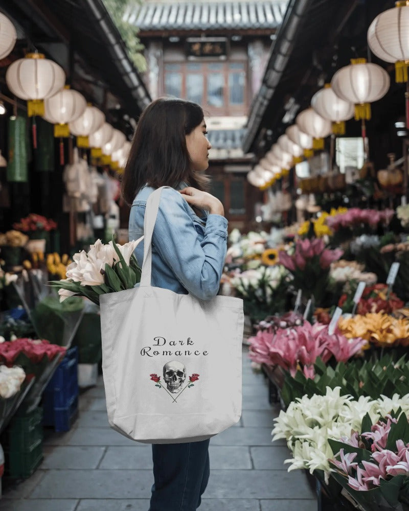 Große Dark Romance Tragetasche - Stanley/Stella Shopping Bag Skull & Roses